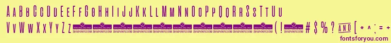 AlienscowsLightTrial Font – Purple Fonts on Yellow Background