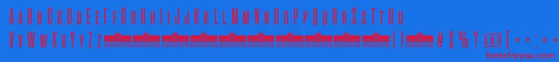 AlienscowsLightTrial Font – Red Fonts on Blue Background