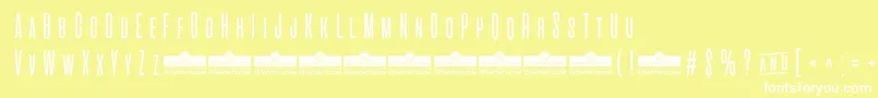 fuente AlienscowsLightTrial – Fuentes Blancas Sobre Fondo Amarillo