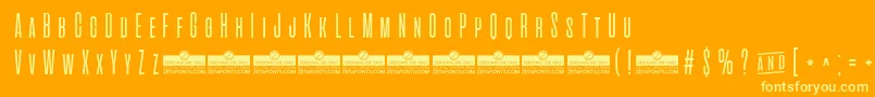 fuente AlienscowsLightTrial – Fuentes Amarillas Sobre Fondo Naranja