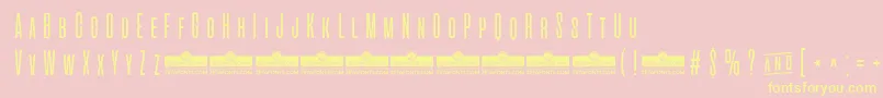 AlienscowsLightTrial-Schriftart – Gelbe Schriften auf rosa Hintergrund
