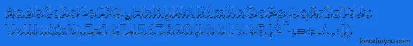 BaudotShadowDb Font – Black Fonts on Blue Background