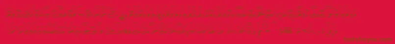 BaudotShadowDb-Schriftart – Braune Schriften auf rotem Hintergrund