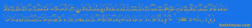 BaudotShadowDb Font – Orange Fonts on Blue Background