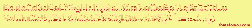 BaudotShadowDb Font – Red Fonts on Yellow Background