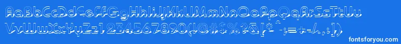 BaudotShadowDb Font – White Fonts on Blue Background