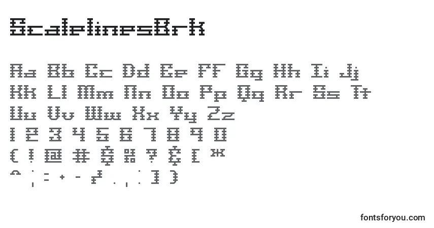 Шрифт ScalelinesBrk – алфавит, цифры, специальные символы