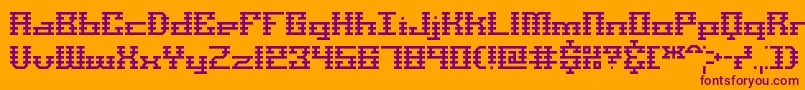 ScalelinesBrk-fontti – violetit fontit oranssilla taustalla