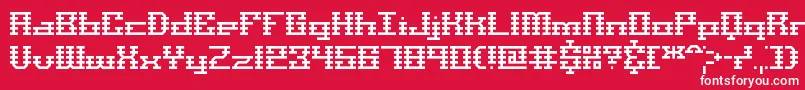 ScalelinesBrk-fontti – valkoiset fontit punaisella taustalla