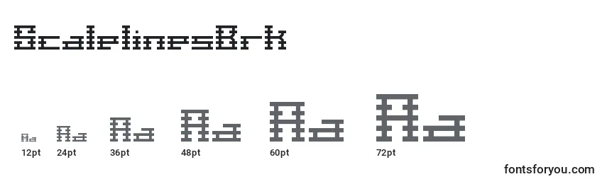 Размеры шрифта ScalelinesBrk