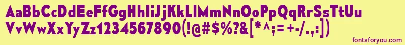 MesmerizeScEb Font – Purple Fonts on Yellow Background