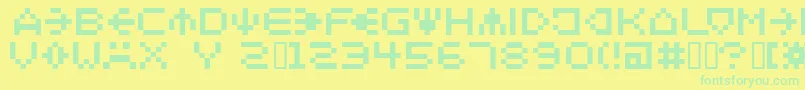Шрифт Spaider ffy – зелёные шрифты на жёлтом фоне