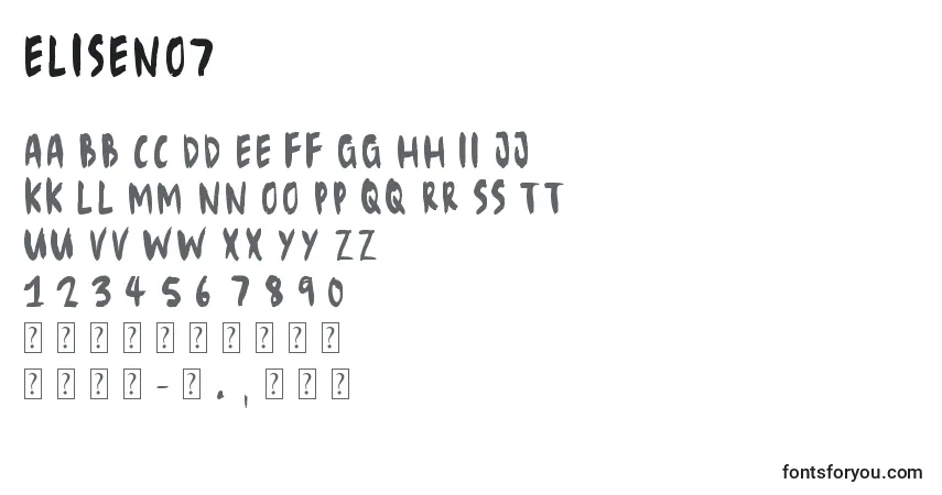 A fonte Eliseno7 – alfabeto, números, caracteres especiais