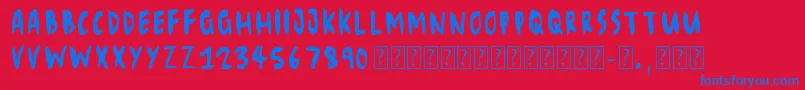 Eliseno7 Font – Blue Fonts on Red Background