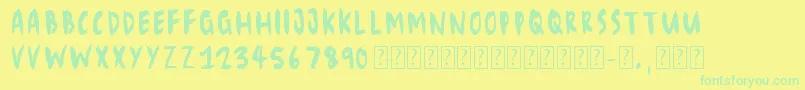 Eliseno7 Font – Green Fonts on Yellow Background