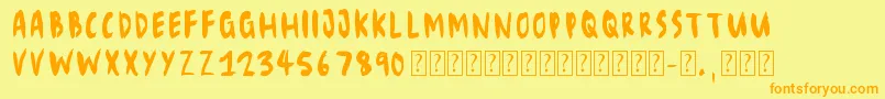 Eliseno7 Font – Orange Fonts on Yellow Background