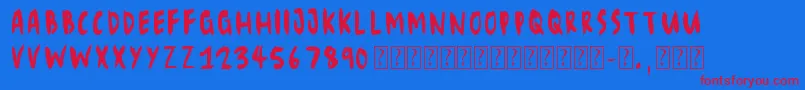 Eliseno7 Font – Red Fonts on Blue Background