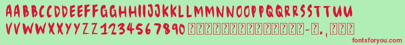 Eliseno7 Font – Red Fonts on Green Background
