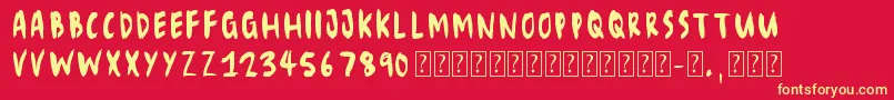 Eliseno7 Font – Yellow Fonts on Red Background