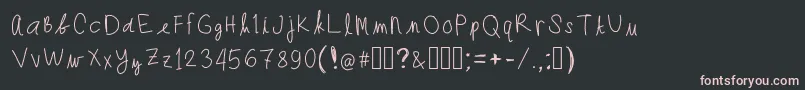 フォントAnneAnother – 黒い背景にピンクのフォント