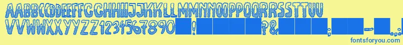 JmhEscamasBlackDown Font – Blue Fonts on Yellow Background