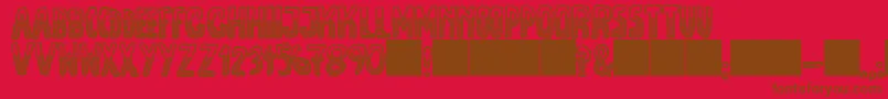 JmhEscamasBlackDown Font – Brown Fonts on Red Background