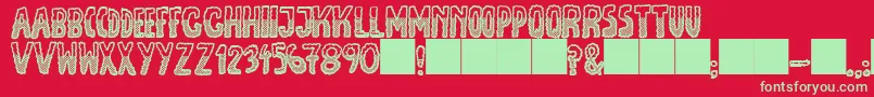Czcionka JmhEscamasBlackDown – zielone czcionki na czerwonym tle