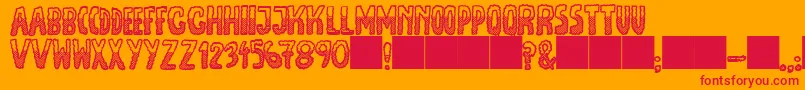 JmhEscamasBlackDown Font – Red Fonts on Orange Background