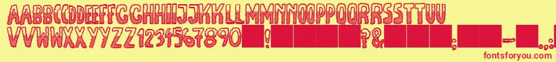 Шрифт JmhEscamasBlackDown – красные шрифты на жёлтом фоне
