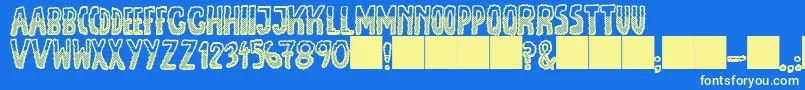 JmhEscamasBlackDown Font – Yellow Fonts on Blue Background