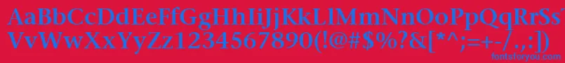 MesouranSerifSsiSemiBold Font – Blue Fonts on Red Background