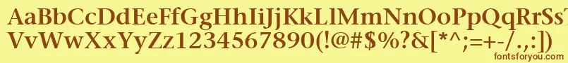 Шрифт MesouranSerifSsiSemiBold – коричневые шрифты на жёлтом фоне