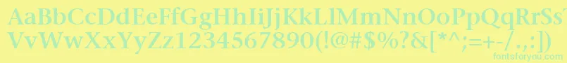 MesouranSerifSsiSemiBold Font – Green Fonts on Yellow Background