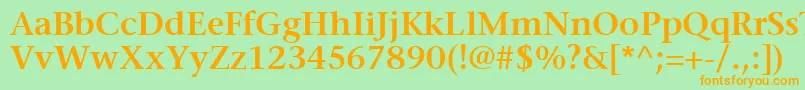 MesouranSerifSsiSemiBold Font – Orange Fonts on Green Background