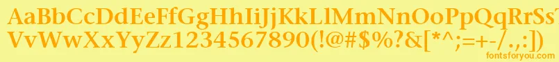 MesouranSerifSsiSemiBold Font – Orange Fonts on Yellow Background