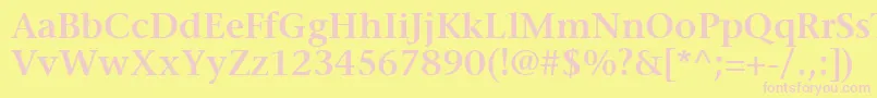 MesouranSerifSsiSemiBold Font – Pink Fonts on Yellow Background