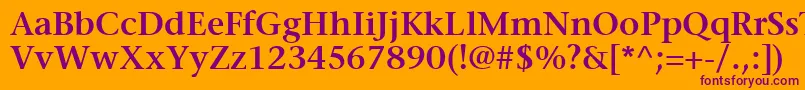 MesouranSerifSsiSemiBold Font – Purple Fonts on Orange Background