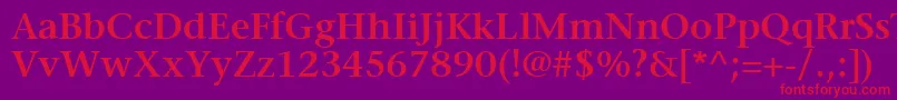 MesouranSerifSsiSemiBold Font – Red Fonts on Purple Background