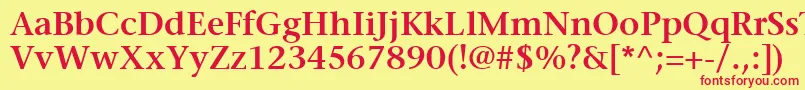 MesouranSerifSsiSemiBold Font – Red Fonts on Yellow Background