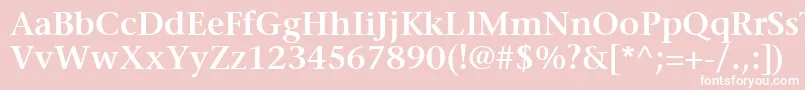 MesouranSerifSsiSemiBold Font – White Fonts on Pink Background