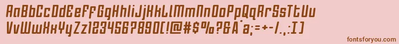 フォントDarklightersemital – ピンクの背景に茶色のフォント