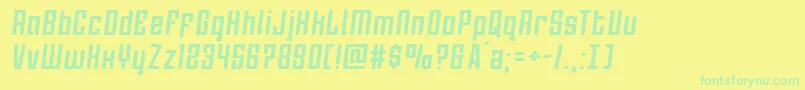 フォントDarklightersemital – 黄色い背景に緑の文字