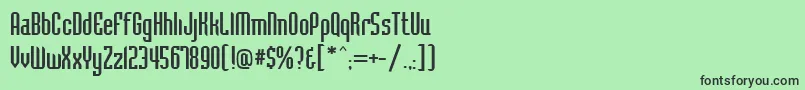 フォントBacc – 緑の背景に黒い文字