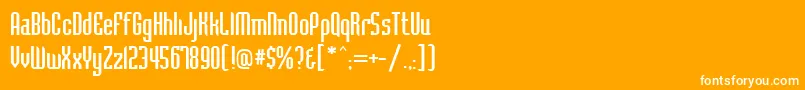 フォントBacc – オレンジの背景に白い文字