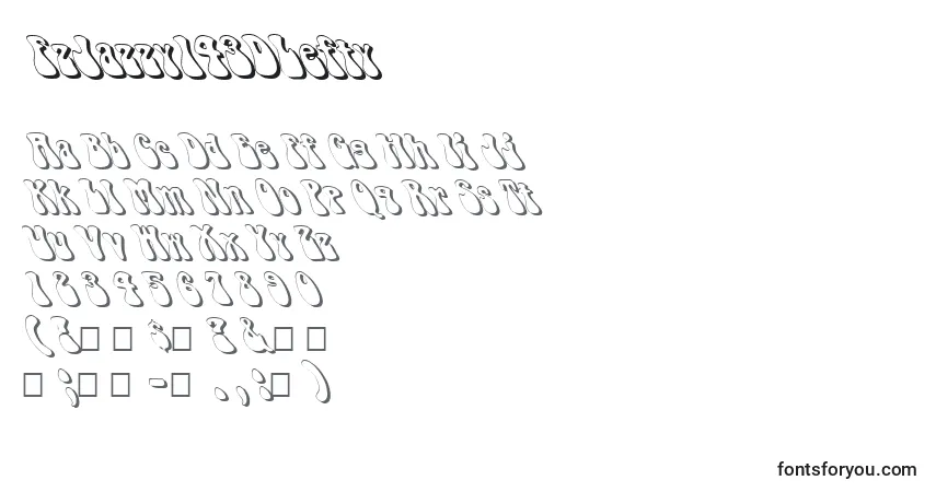 Шрифт FzJazzy143DLefty – алфавит, цифры, специальные символы