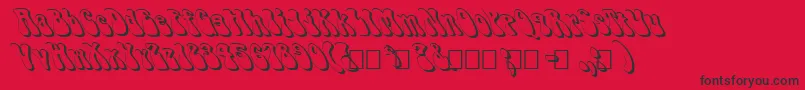 FzJazzy143DLefty Font – Black Fonts on Red Background