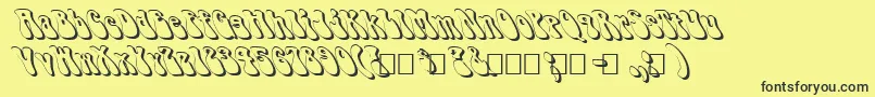 FzJazzy143DLefty Font – Black Fonts on Yellow Background