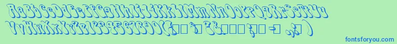 FzJazzy143DLefty Font – Blue Fonts on Green Background
