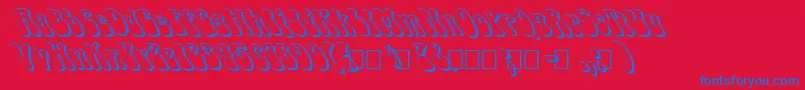 FzJazzy143DLefty Font – Blue Fonts on Red Background