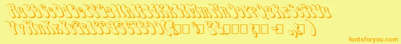 FzJazzy143DLefty Font – Orange Fonts on Yellow Background